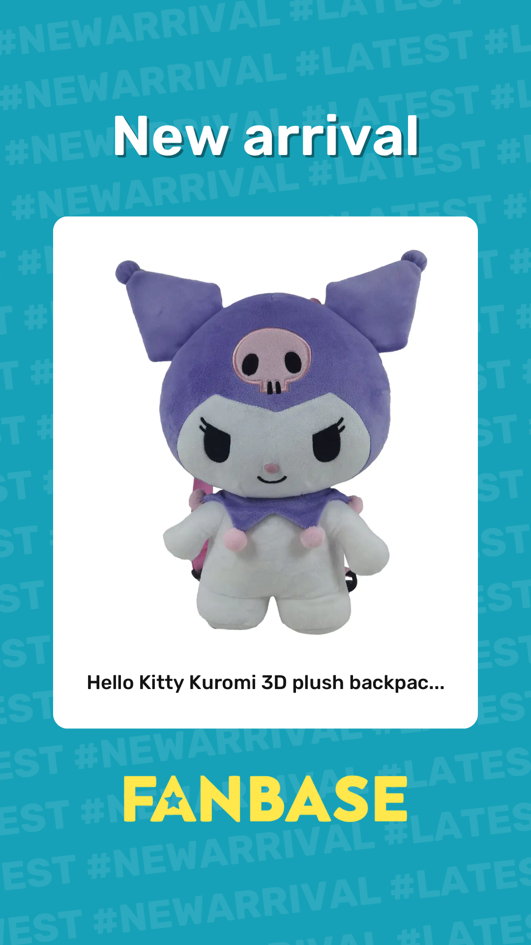 New arrival: Hello Kitty Kuromi 3D plush backpac...