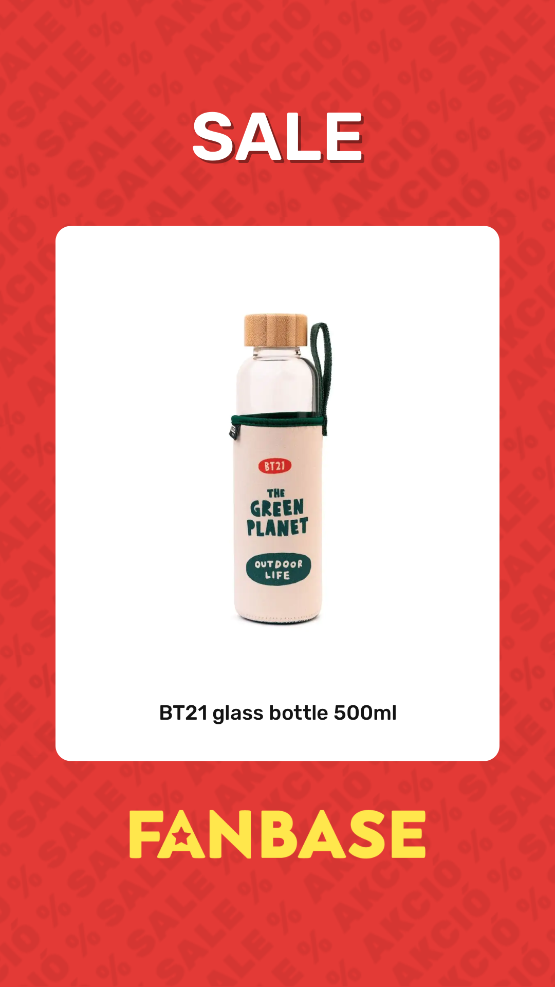 Sale: BT21 glass bottle 500ml