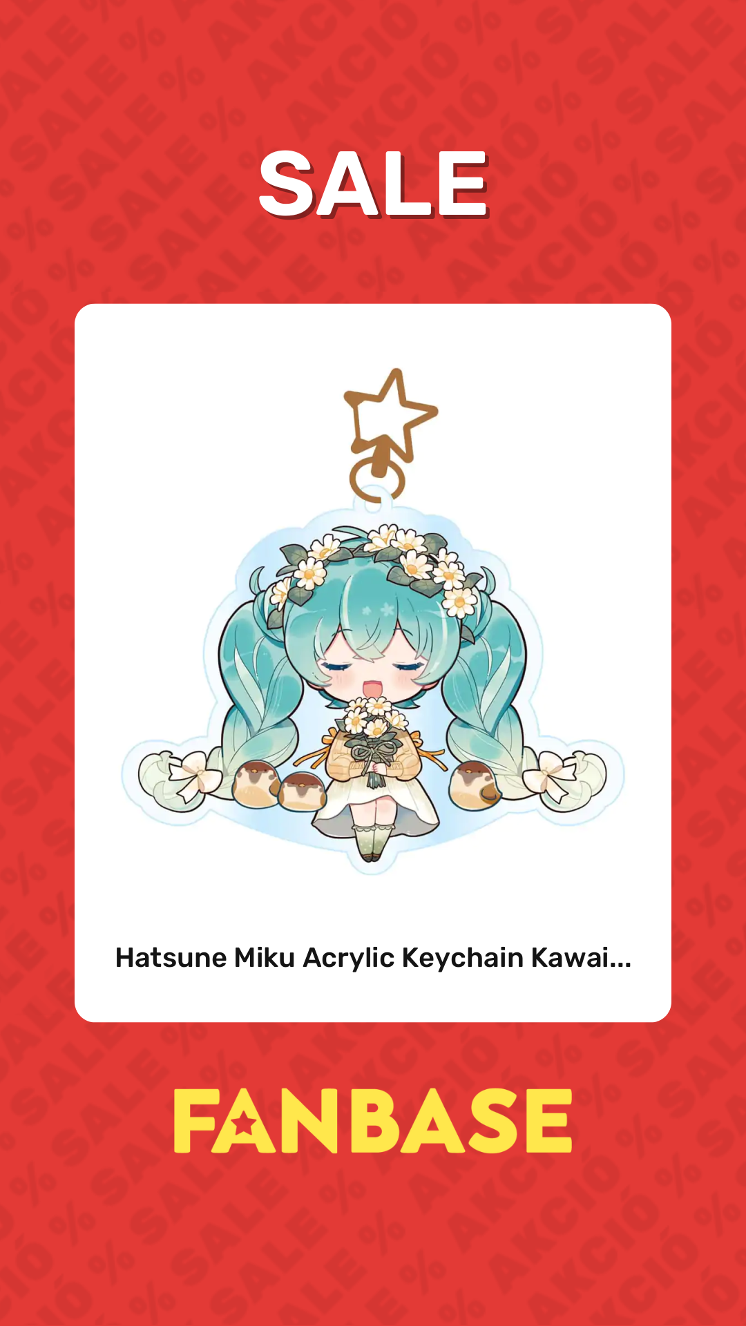 Sale: Hatsune Miku Acrylic Keychain Kawai...