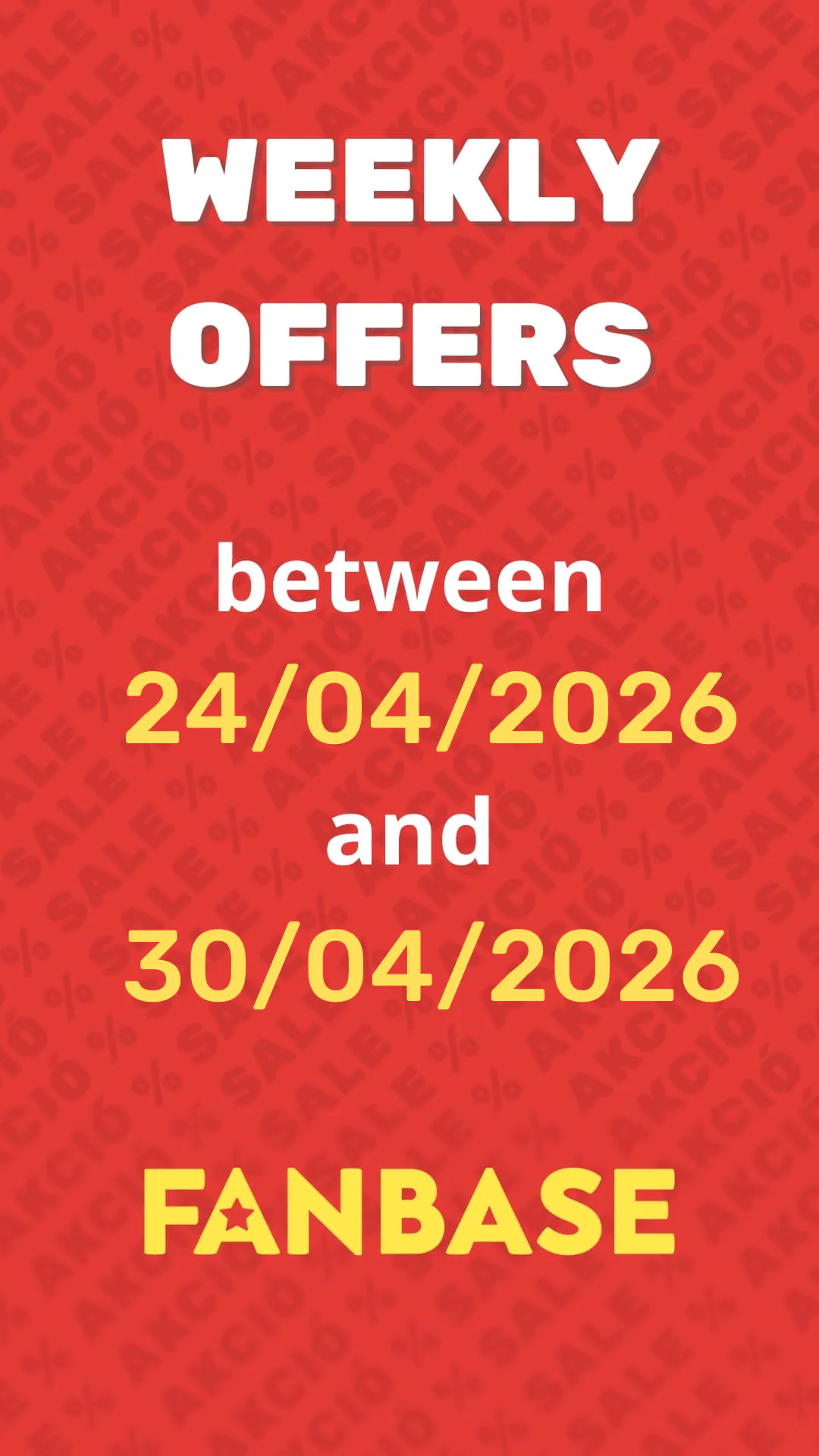 Weekly Offers betweeen 24/04 and 30/04
