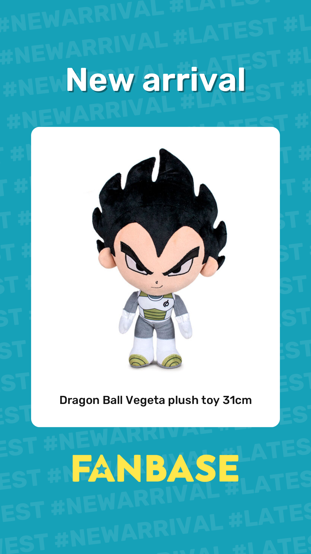 New arrival: Dragon Ball Vegeta plush toy 31cm