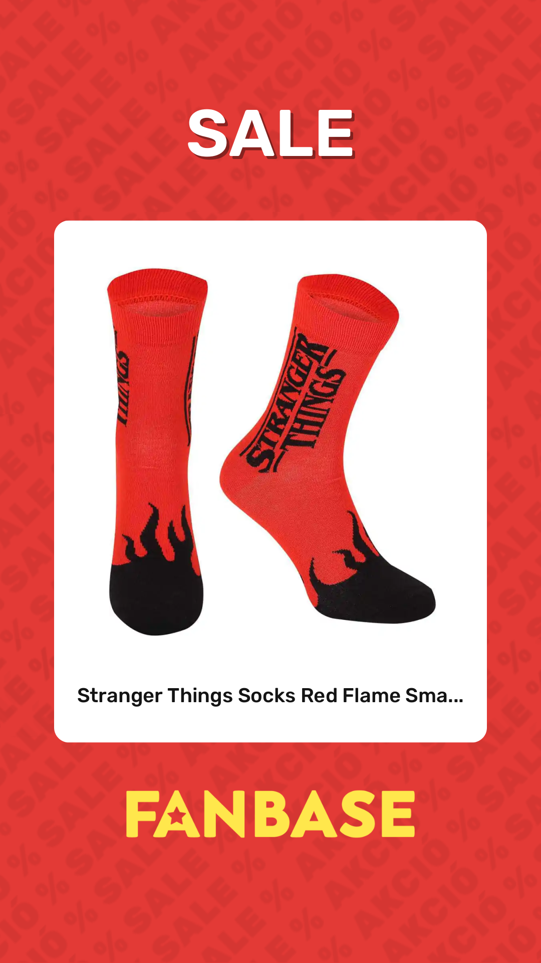 Sale: Stranger Things Socks Red Flame Sma...