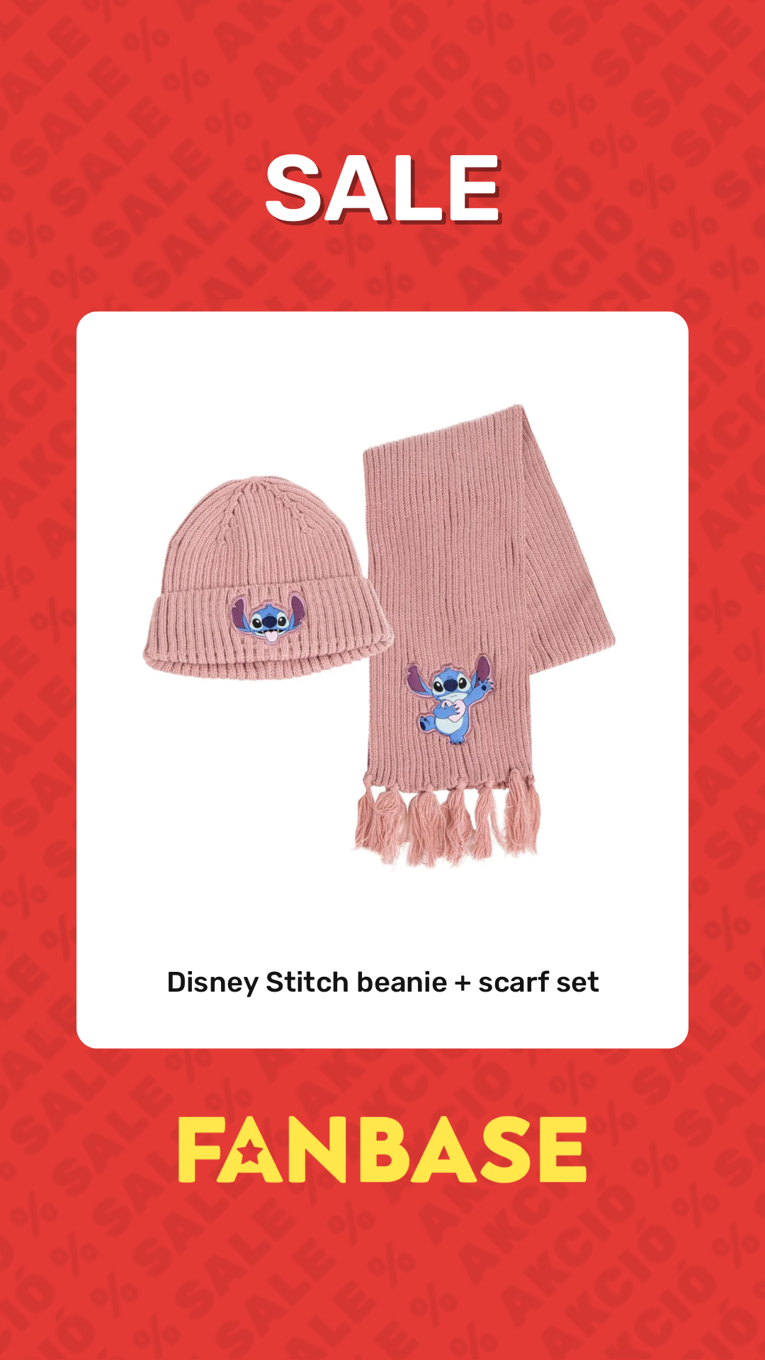 Sale: Disney Stitch beanie + scarf set