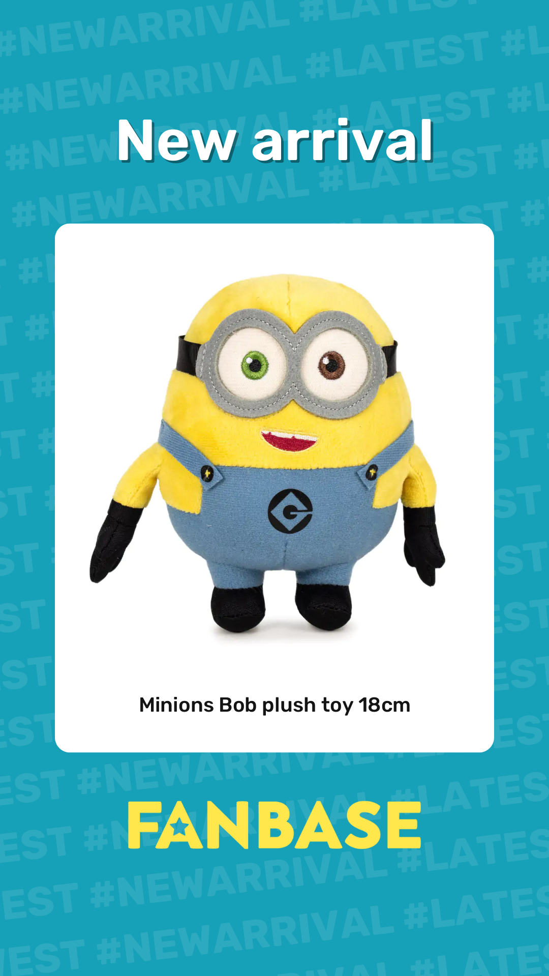 New arrival: Minions Bob plush toy 18cm