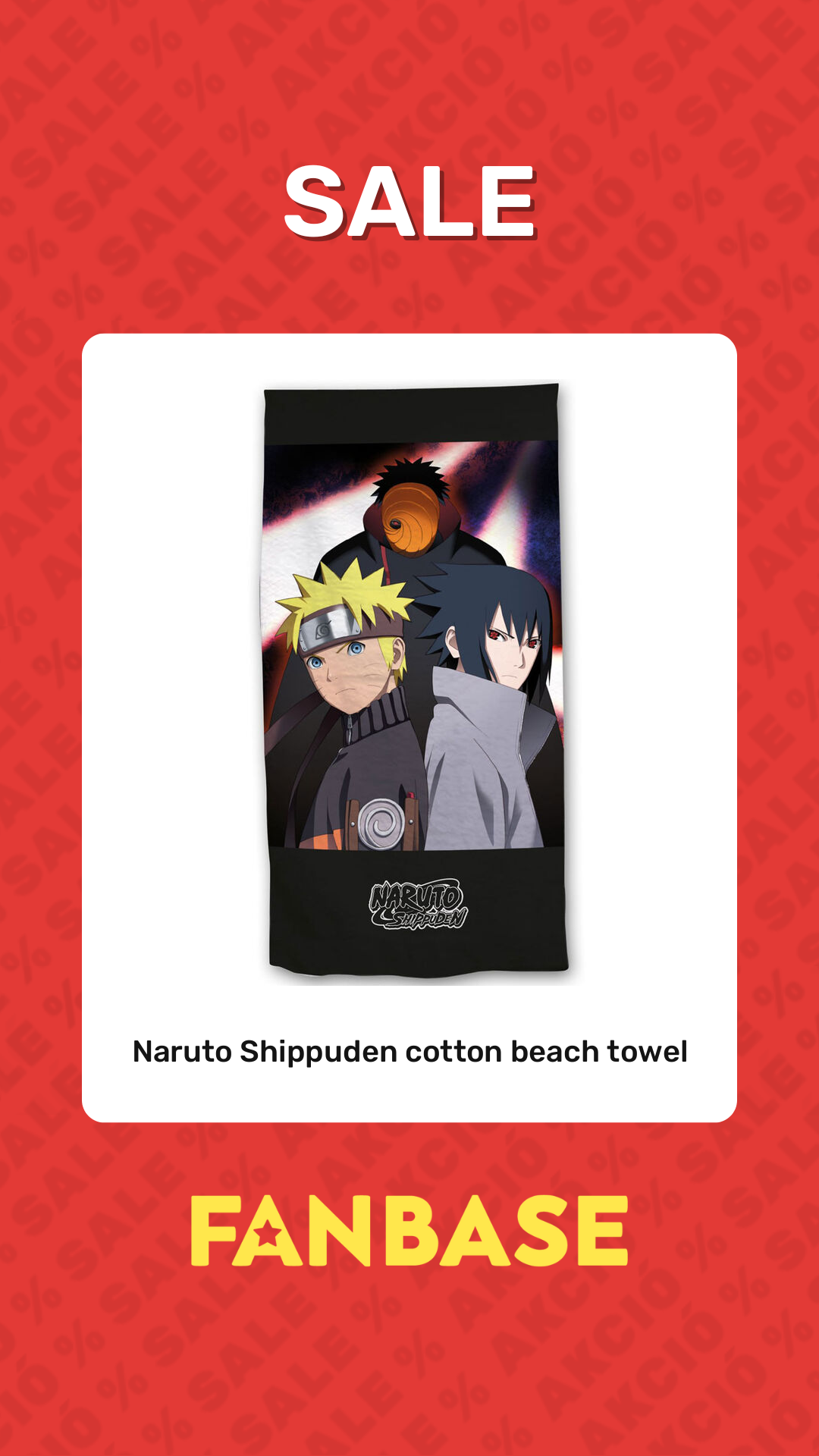 Sale: Naruto Shippuden cotton beach towel