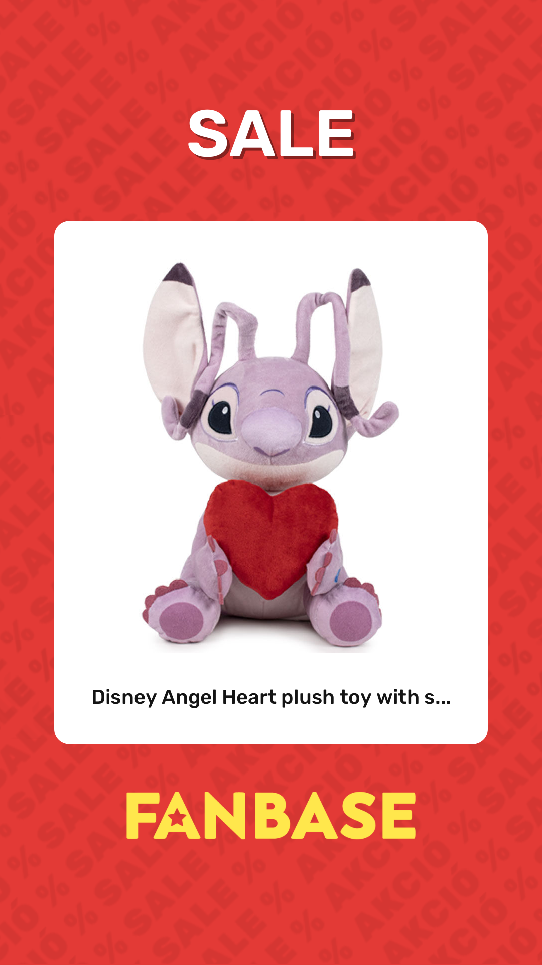 Sale: Disney Angel Heart plush toy with s...