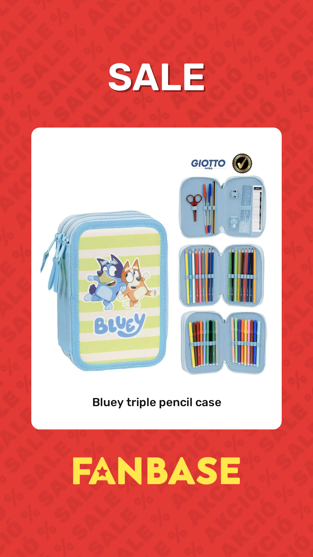 Sale: Bluey triple pencil case