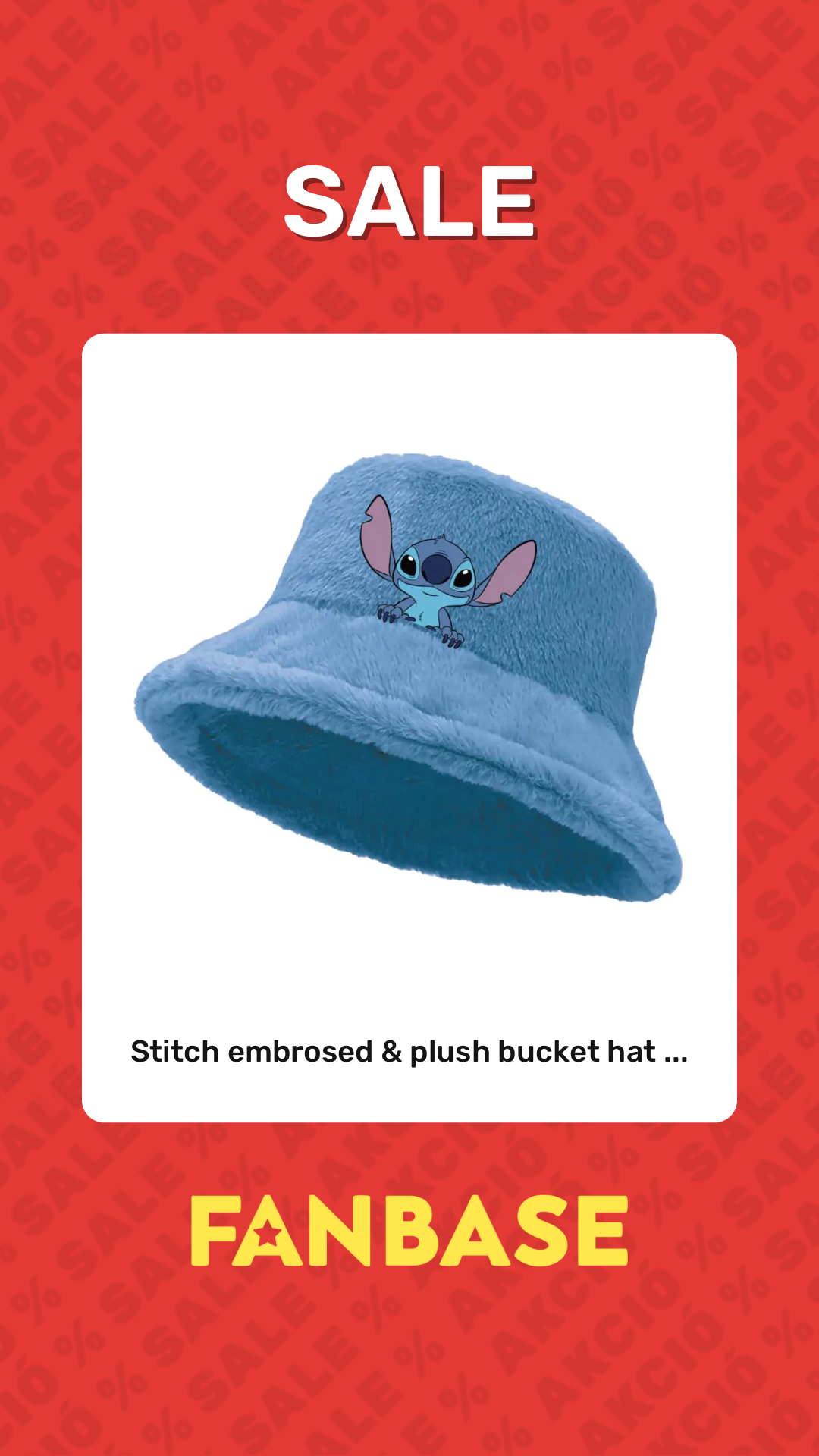 Sale: Stitch embrosed & plush bucket hat ...