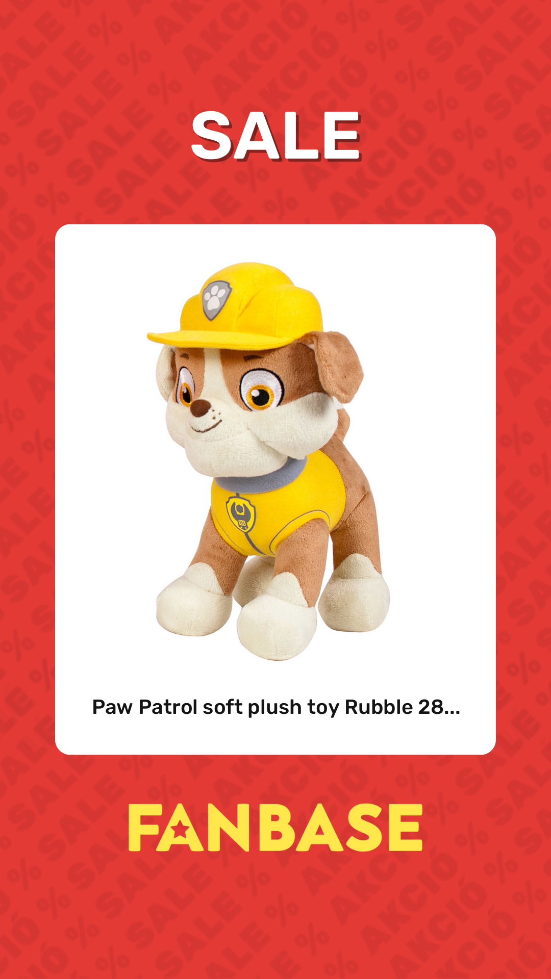 Sale: Paw Patrol soft plush toy Rubble 28...