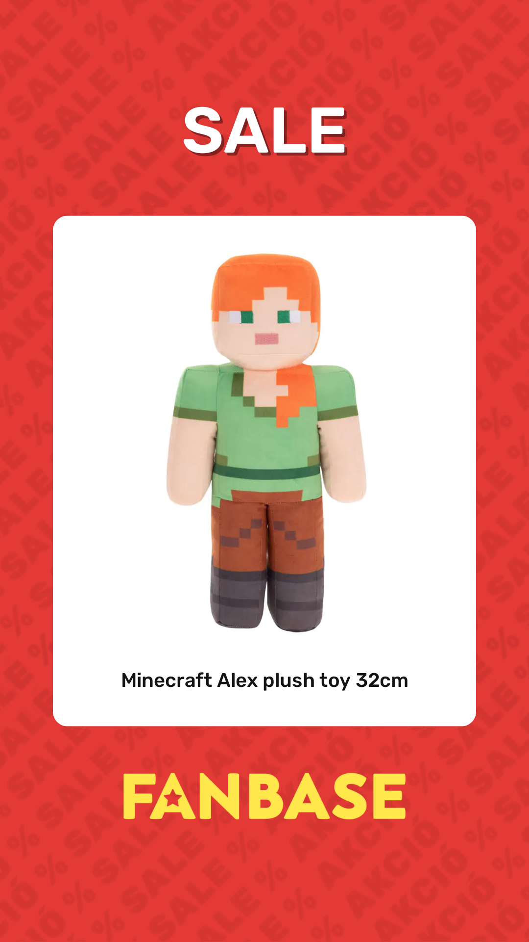 Sale: Minecraft Alex plush toy 32cm