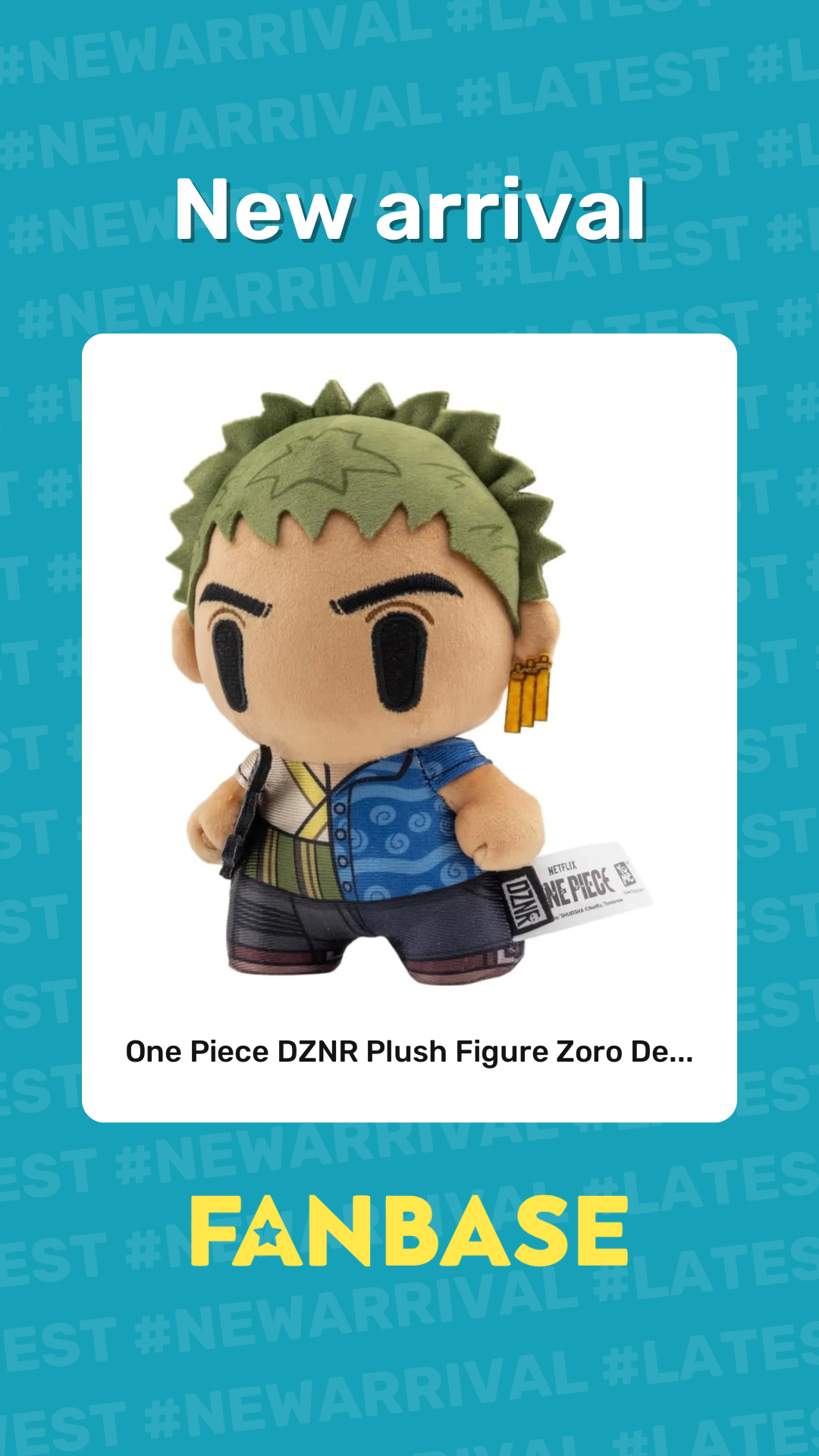 New arrival: One Piece DZNR Plush Figure Zoro De...