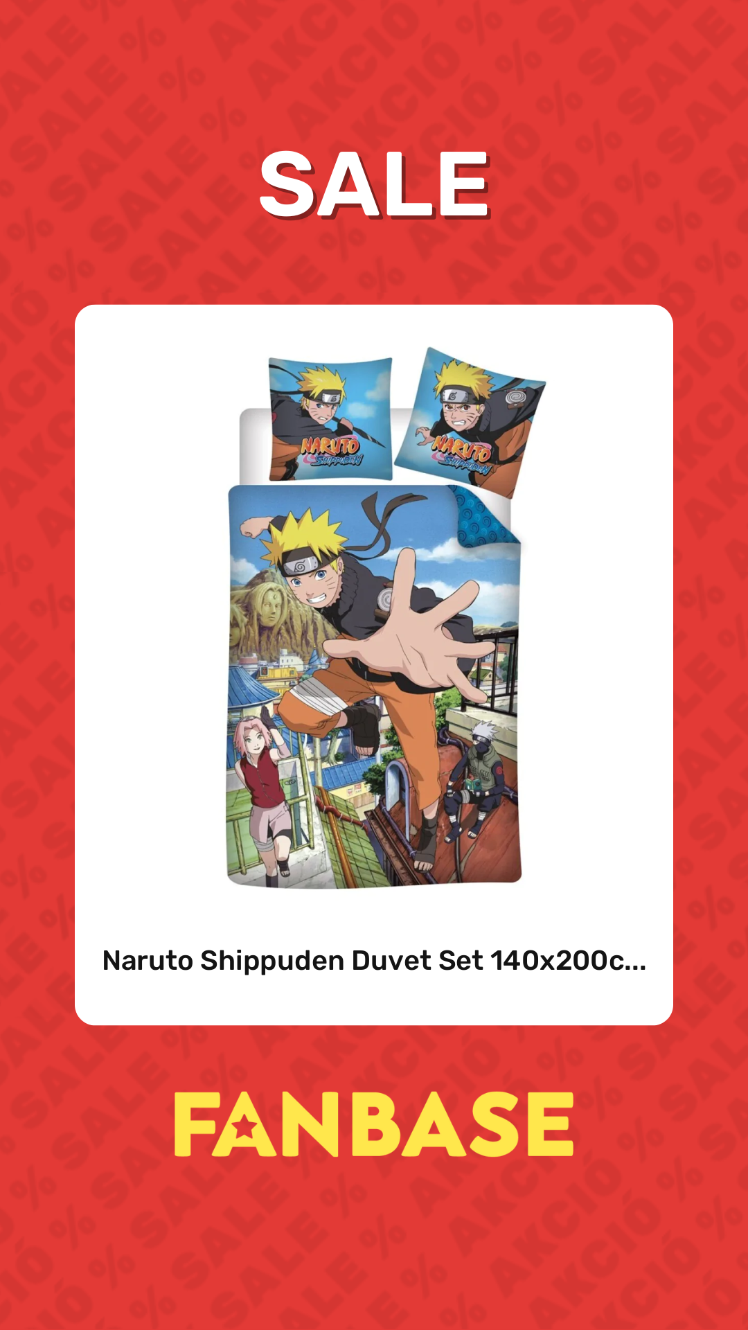 Sale: Naruto Shippuden Duvet Set 140x200c...