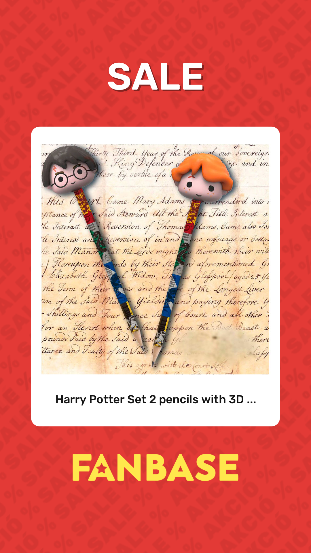 Sale: Harry Potter Set 2 pencils with 3D ...