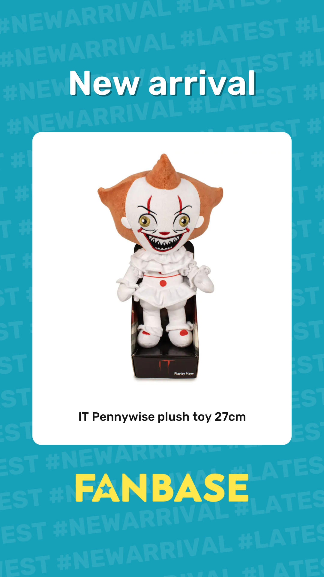 New arrival: IT Pennywise plush toy 27cm
