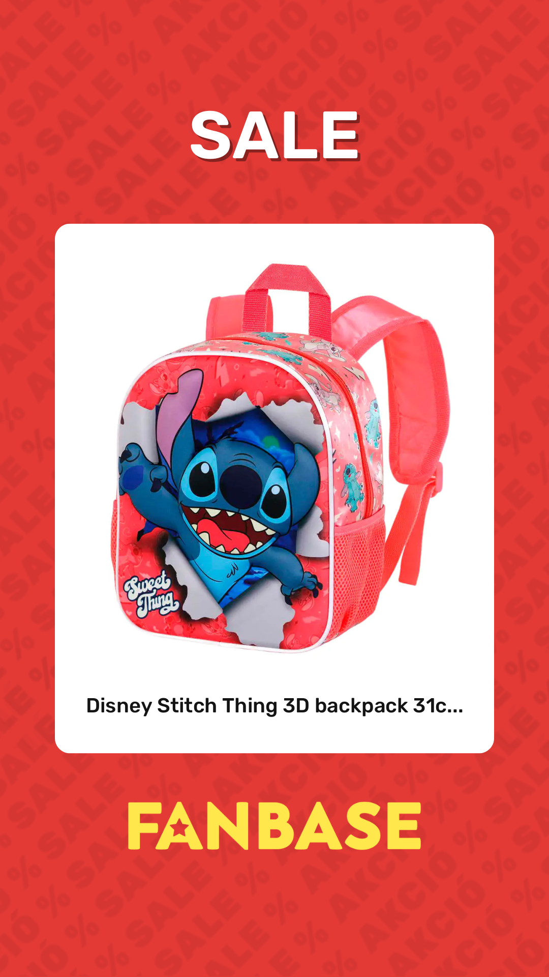 Sale: Disney Stitch Thing 3D backpack 31c...