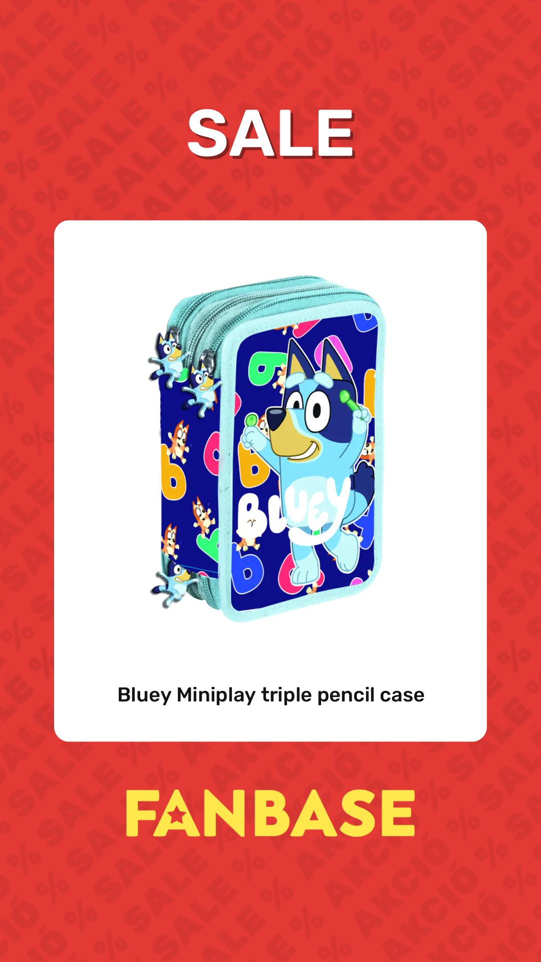 Sale: Bluey Miniplay triple pencil case