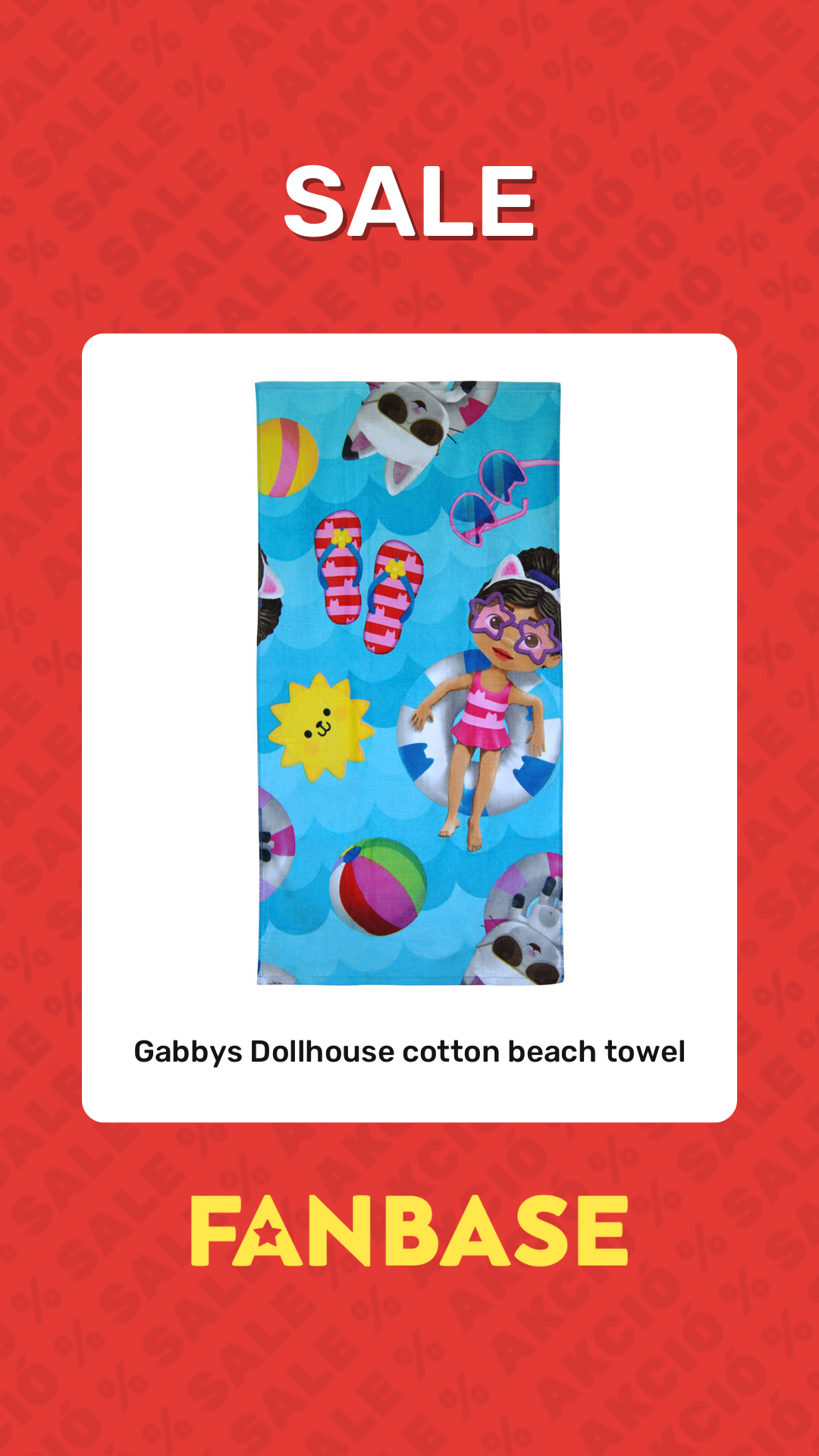 Sale: Gabbys Dollhouse cotton beach towel