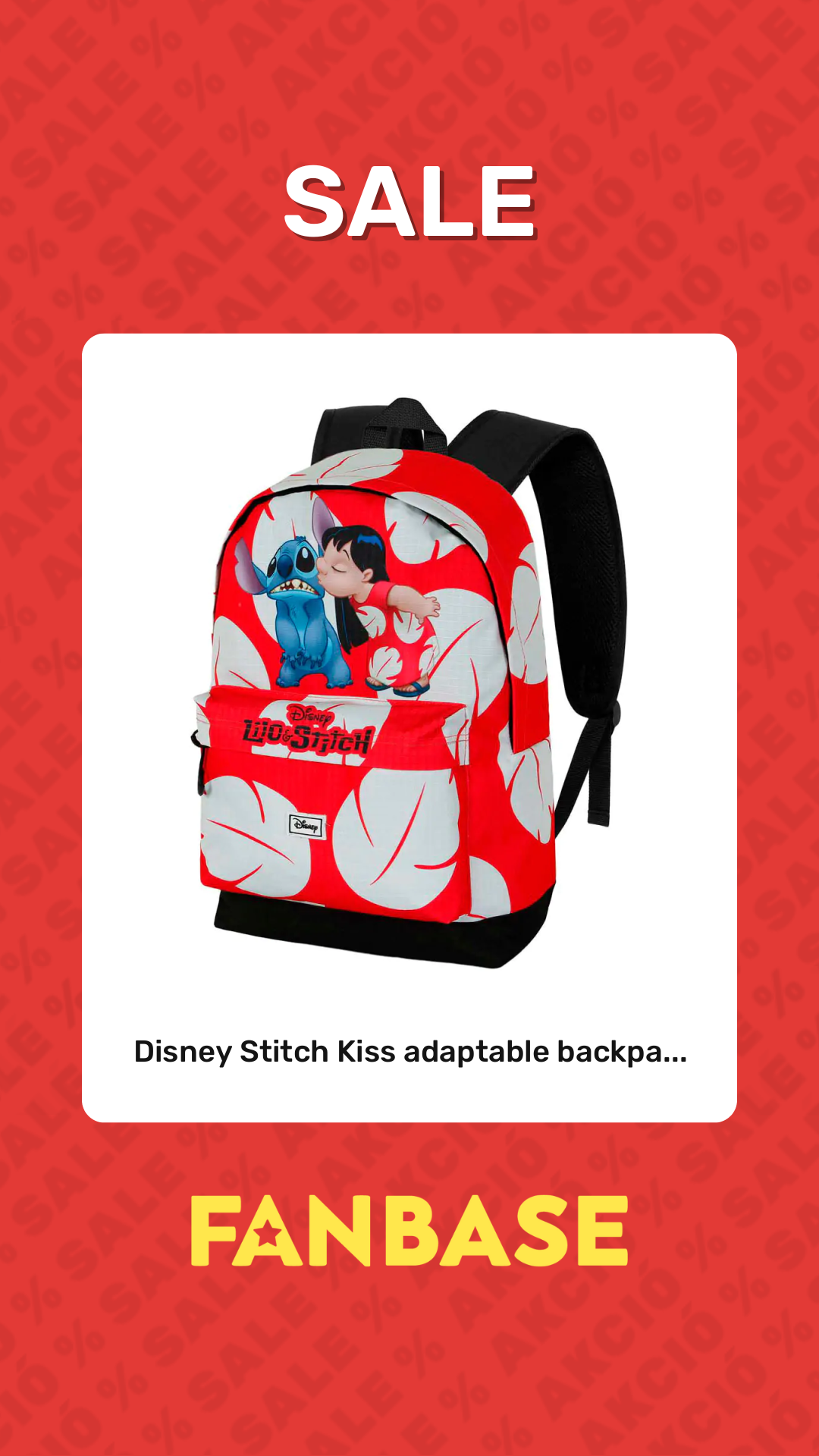 Sale: Disney Stitch Kiss adaptable backpa...