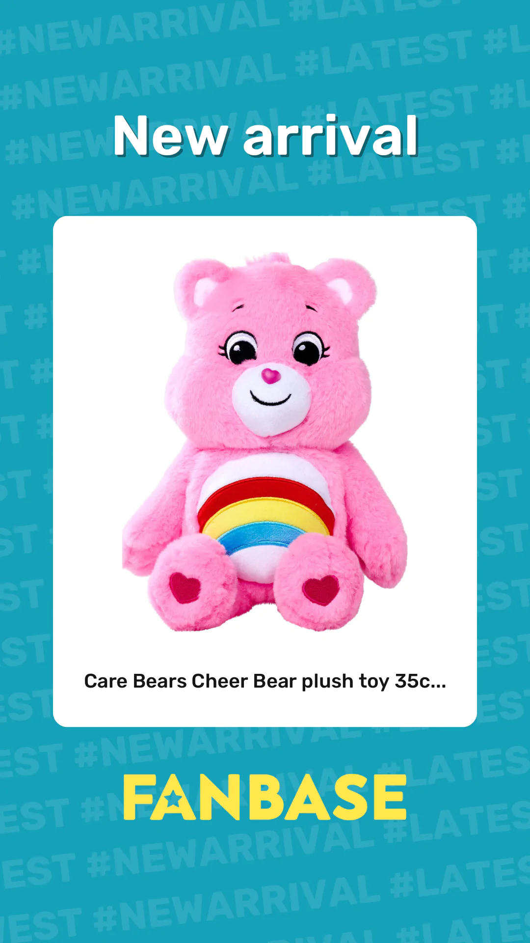 New arrival: Care Bears Cheer Bear plush toy 35c...