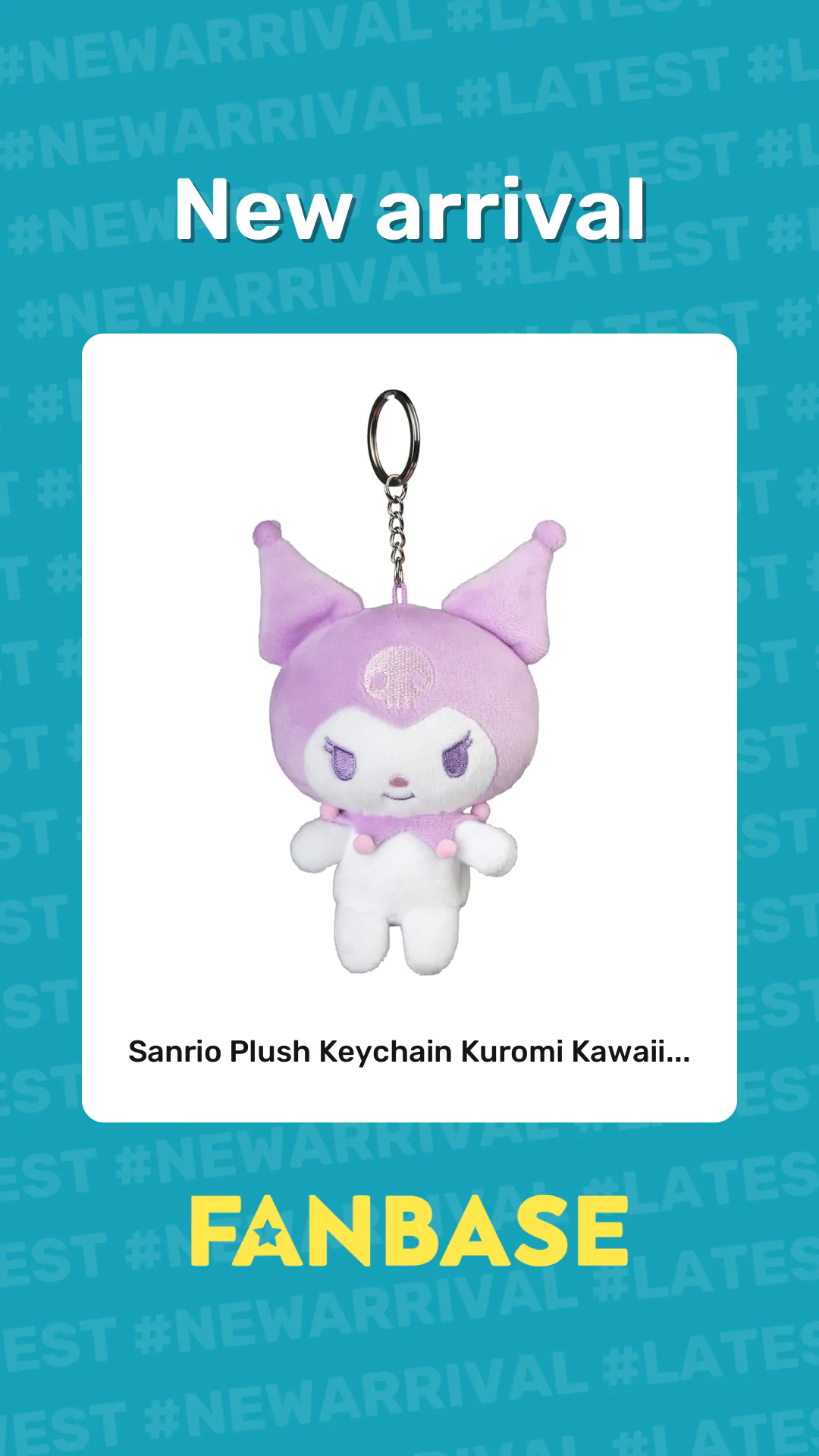 New arrival: Sanrio Plush Keychain Kuromi Kawaii...