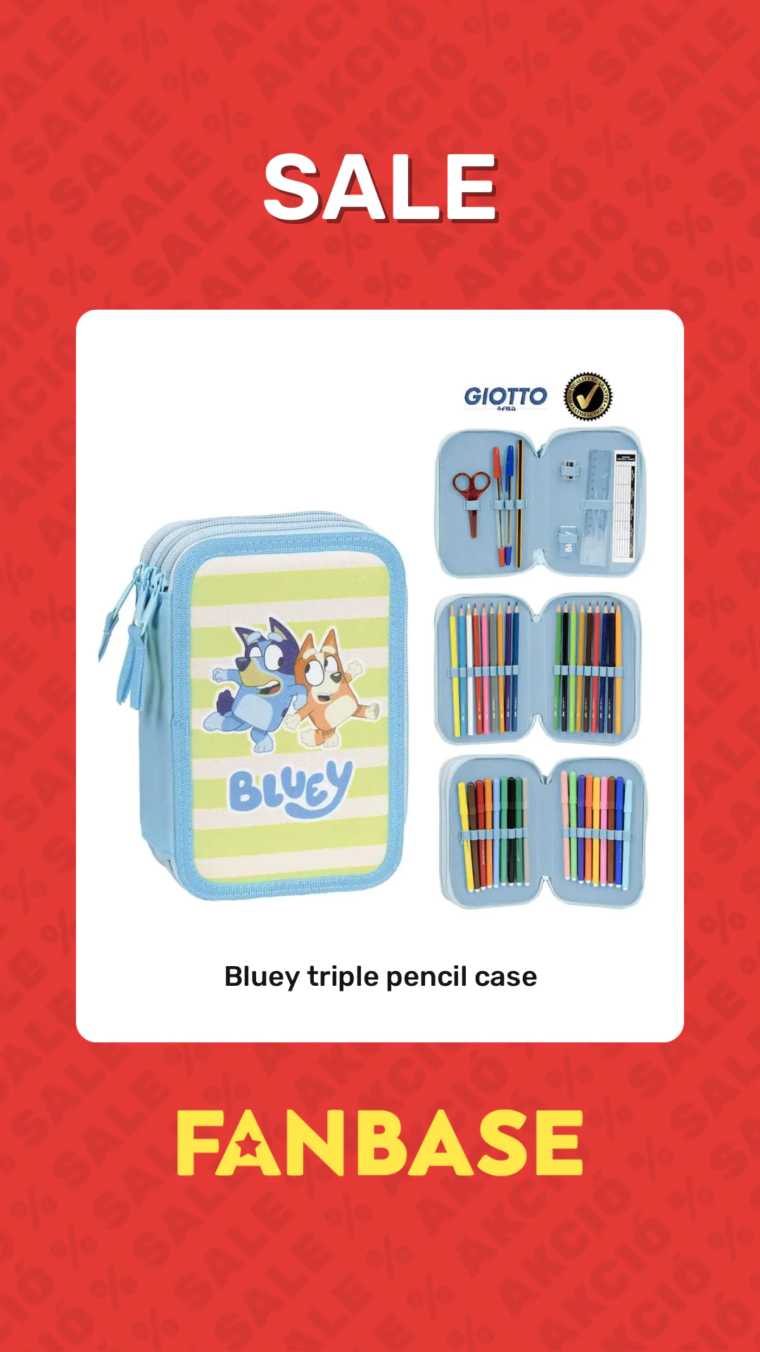 Sale: Bluey triple pencil case