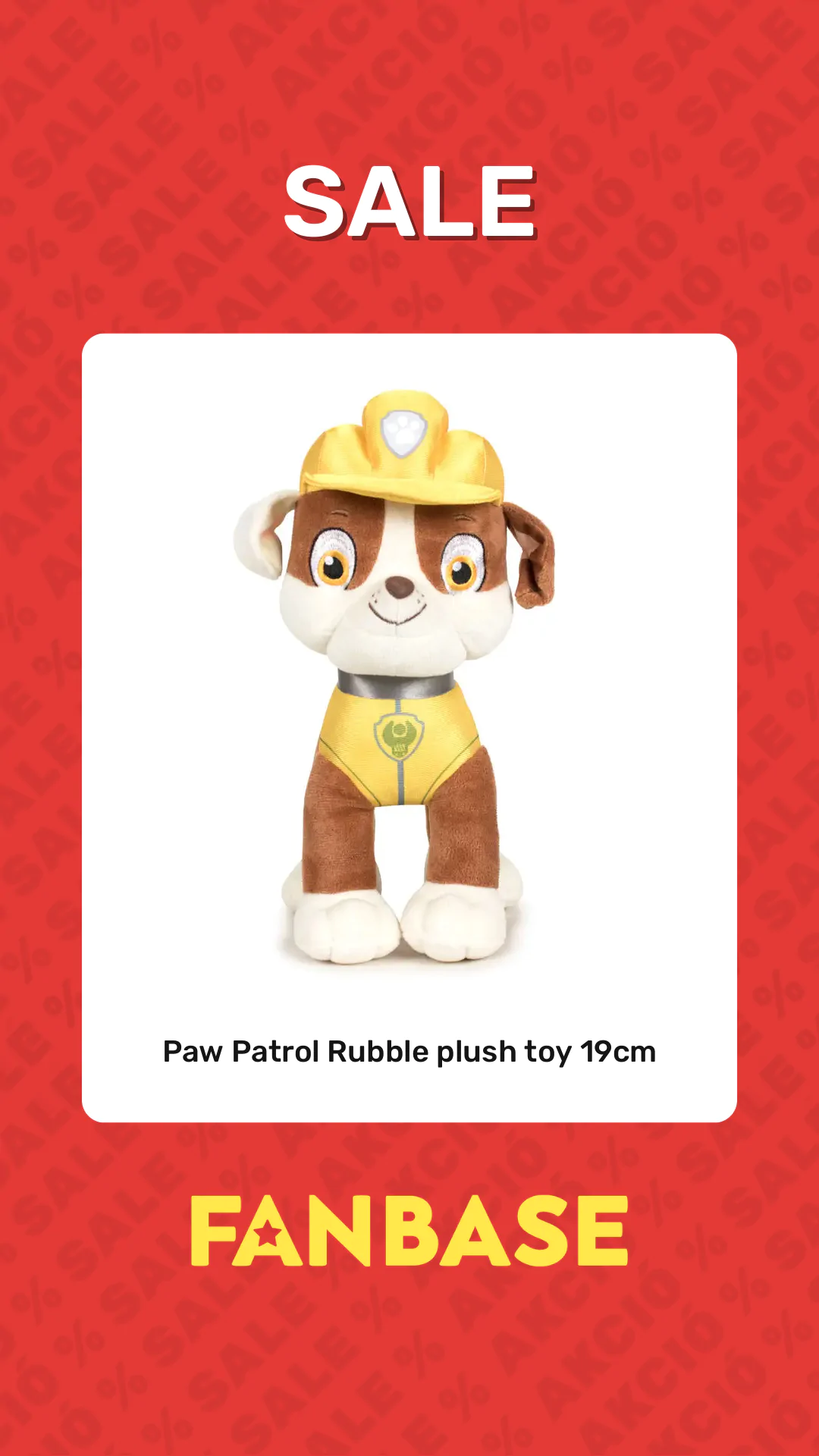 Sale: Paw Patrol Rubble plush toy 19cm
