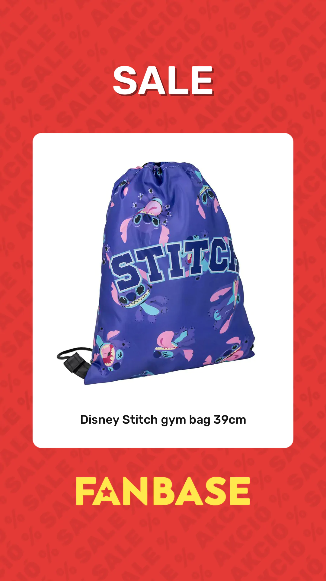 Sale: Disney Stitch gym bag 39cm