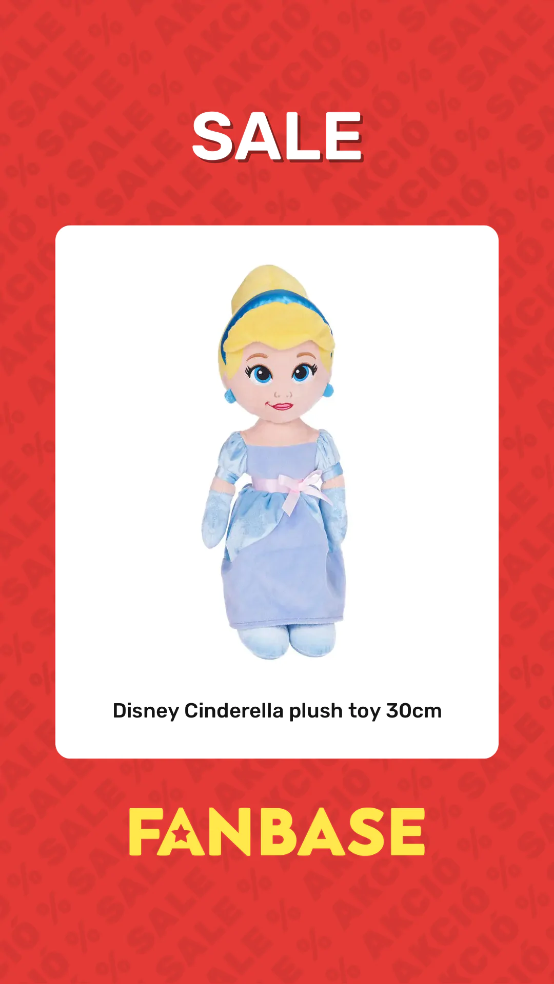 Sale: Disney Cinderella plush toy 30cm