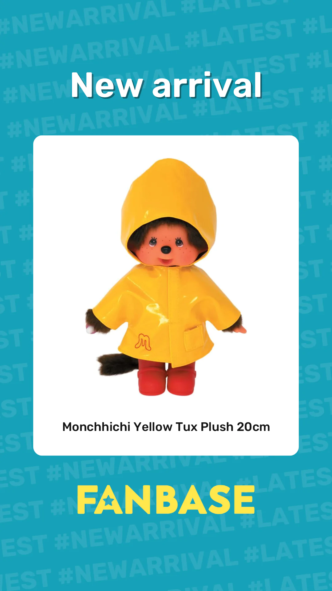 New arrival: Monchhichi Yellow Tux Plush 20cm