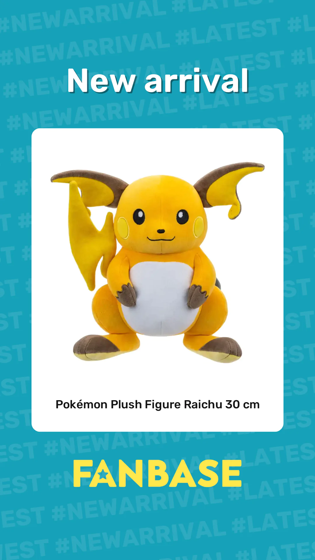 New arrival: Pokémon Plush Figure Raichu 30 cm