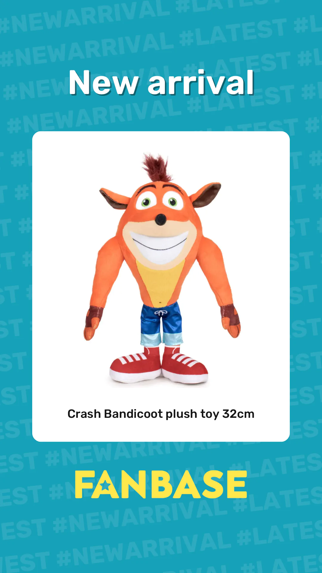New arrival: Crash Bandicoot plush toy 32cm