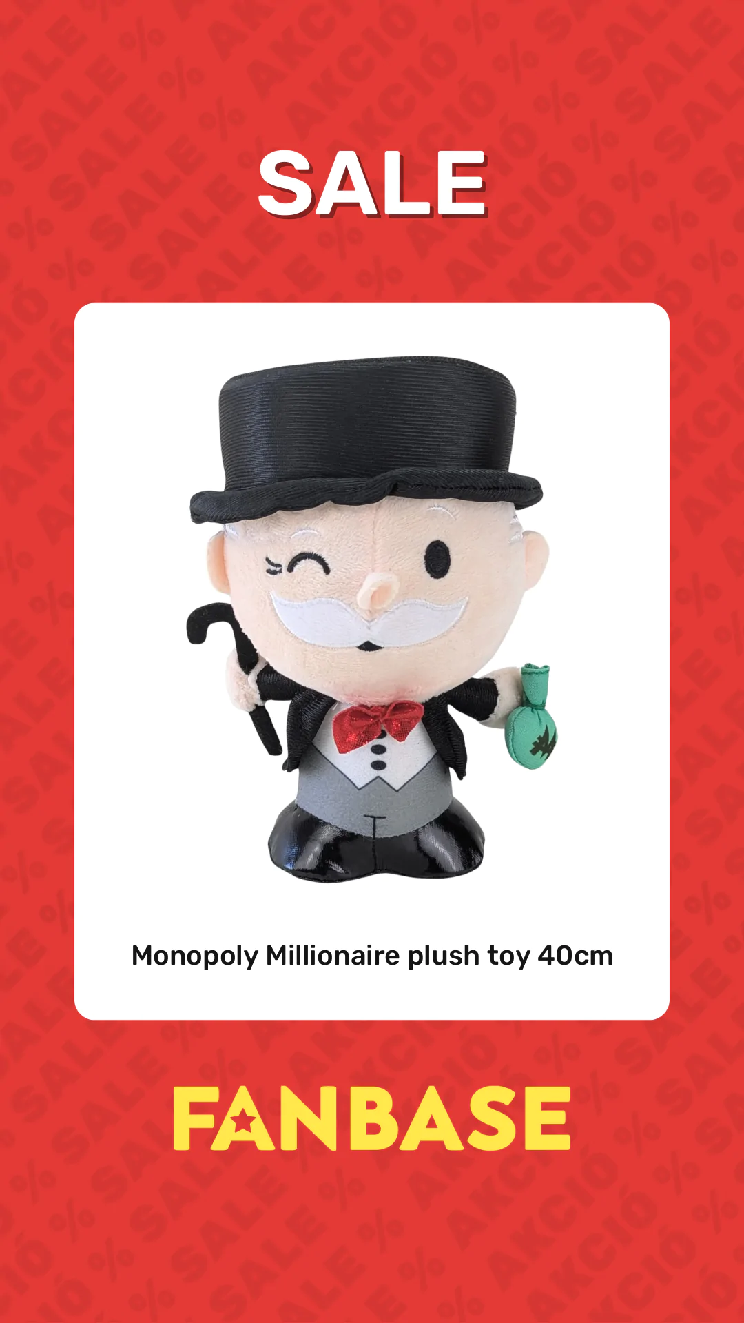 Sale: Monopoly Millionaire plush toy 40cm