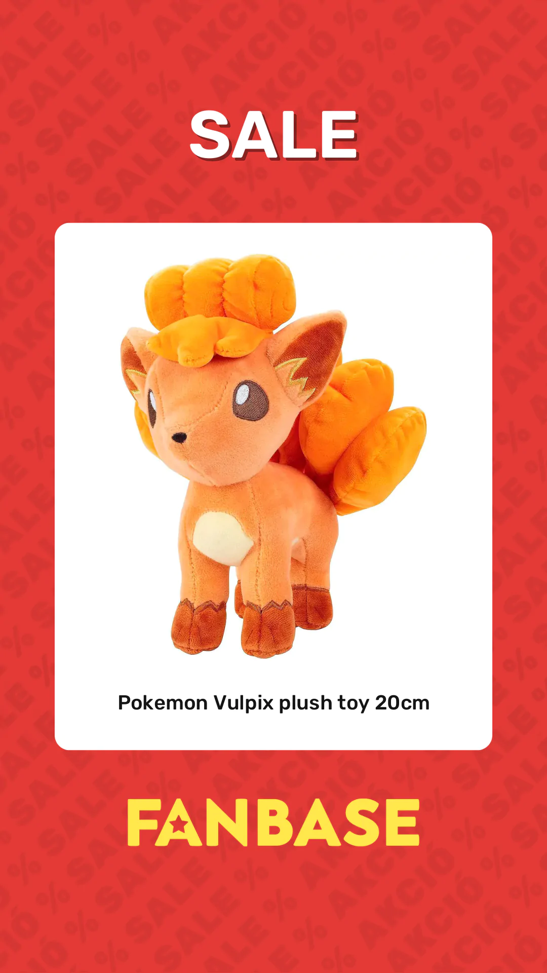 Sale: Pokemon Vulpix plush toy 20cm
