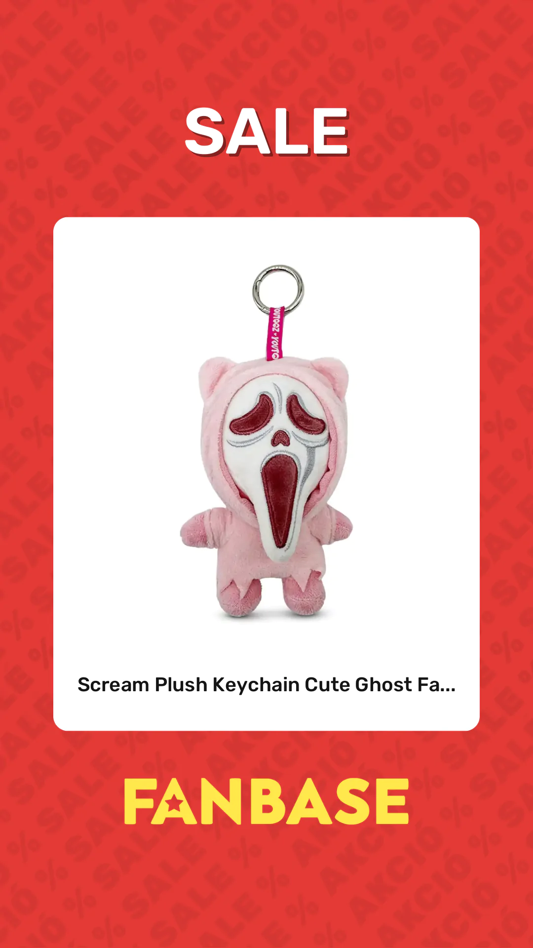 Sale: Scream Plush Keychain Cute Ghost Fa...