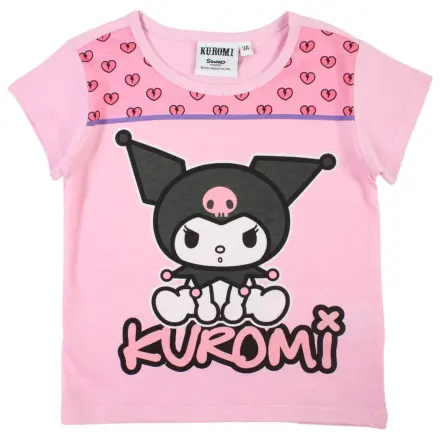 Hello Kitty Kuromi Light Pink Kids Short Sleeve T-Shirt Top  product photo