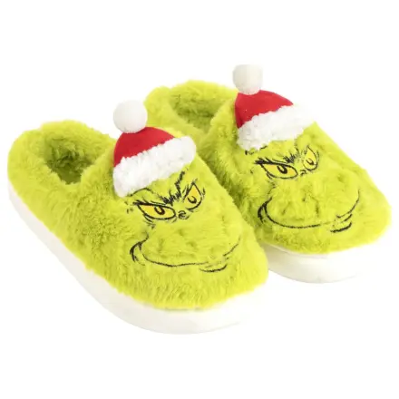 The Grinch Santa Hat Adult Winter Slippers  product photo