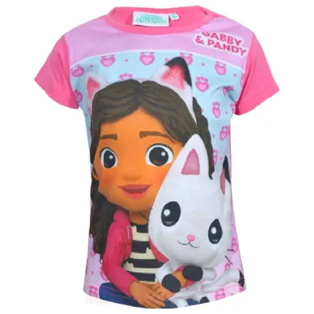 Gabby's Dollhouse Pandy Pink Kids Short Sleeve T-Shirt Top  product photo