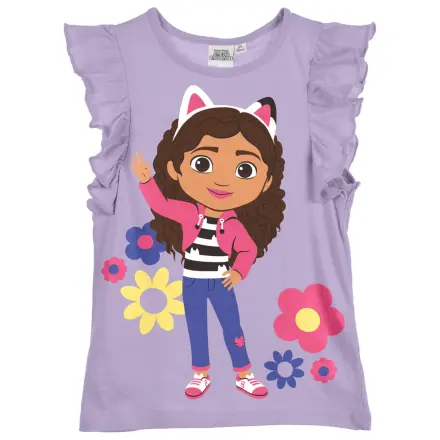 Gabi's Dollhouse Flowers Purple Kids Short-Sleeved T-shirt, Top  product photo
