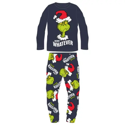 The Grinch Merry Whatever Blue Kids Long Pyjamas  product photo