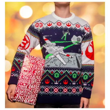 Star Wars Christmas Sweater X-Wing v TIE Fighter product photo