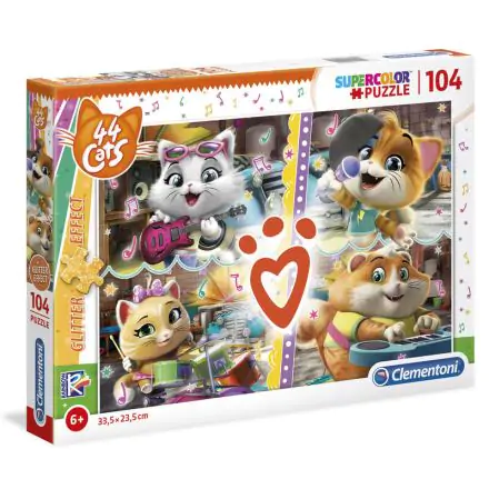 44 Cats Glitter Effect puzzle 104pcs product photo