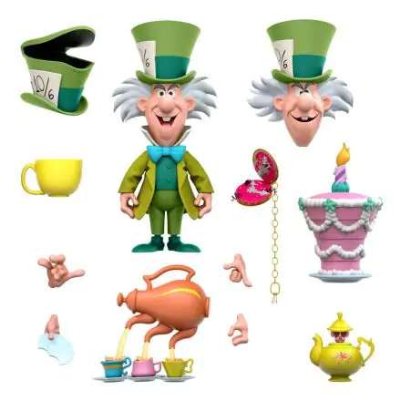Alice in Wonderland Disney Ultimates Action Figure The Tea Time Mad Hatter 18 cm termékfotója