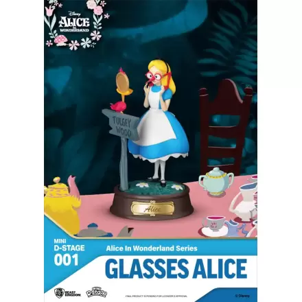 Alice in Wonderland Mini Diorama Stage PVC Statue Glasses Alice 10 cm termékfotója