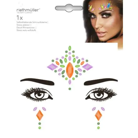 Face Tattoo with Self-Adhesive Rhinestones product photo
