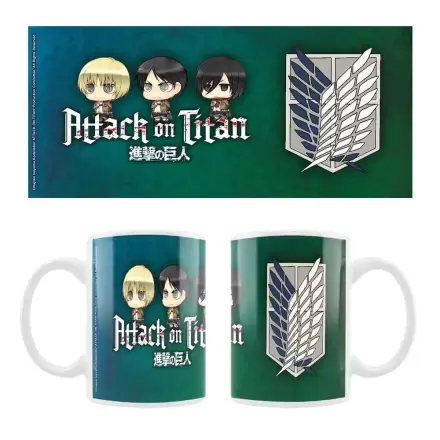 Attack on Titan Ceramic Mug Eren, Mikasa & Armin Chibi Style termékfotója