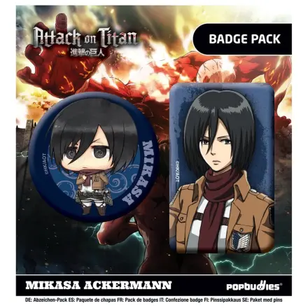 Attack on Titan Badges 2-Pack Mikasa Ackermann product photo