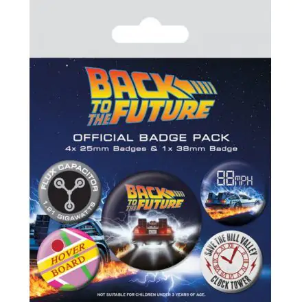 Back to the Future Pin-Back Buttons 5-Pack DeLorean termékfotója