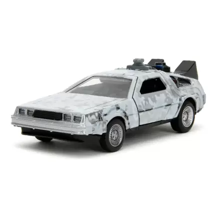 Back to the Future Hollywood Rides Diecast Model 1/32 DeLorean Time Machine Frost termékfotója