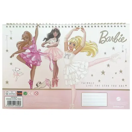 Barbie Ballerina A4 Spiral Sketchbook 40 Sheets with Stickers product photo