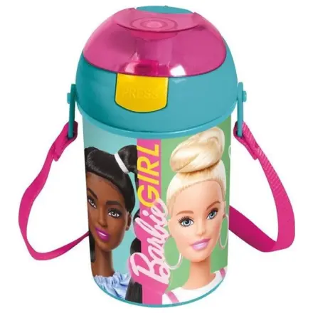 Barbie Happy Thoughts Plastic Straw Bottle with Hook 450 ml product photo